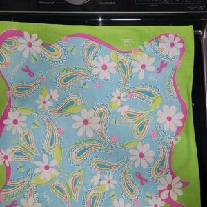 Lilly Pulitzer And Ford Paisley and Floral Cotton Scarf. 2004